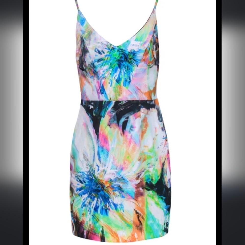 Black halo abstract print sheath dress 6